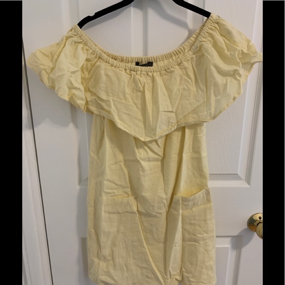 Yellow Mini Dress Off the shoulder - Picture 1 of 3